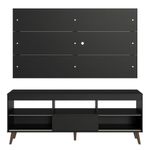Rack com painel para tv até 65 polegadas com pés preto detroit madesa