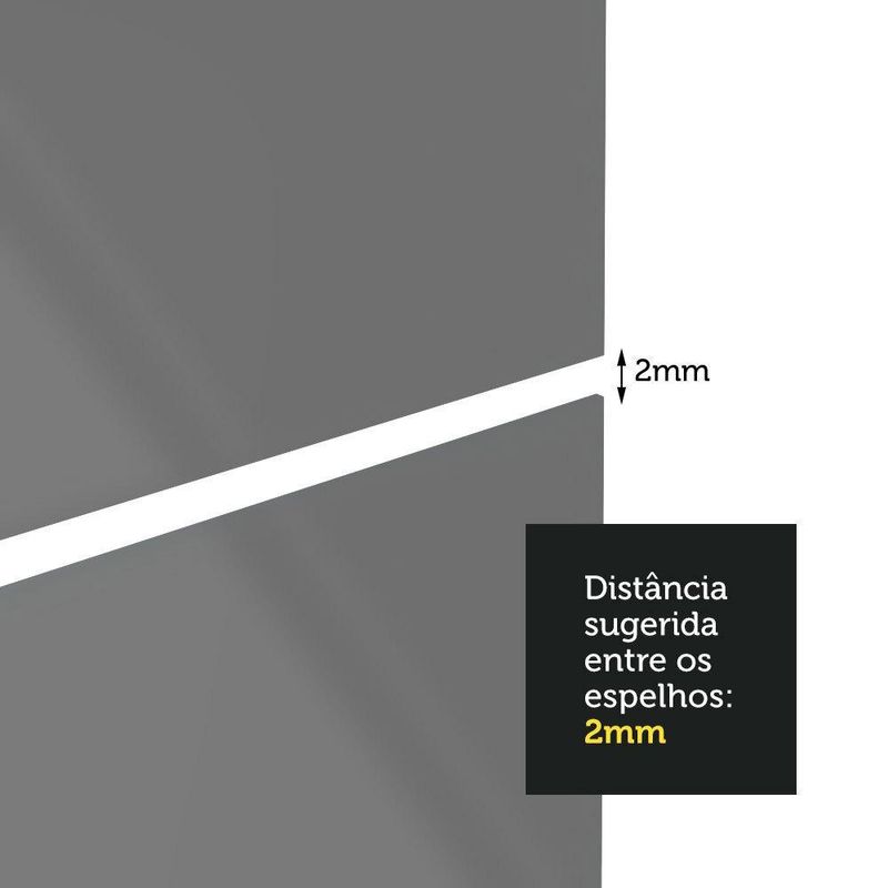 Kit madesa com 3 espelhos de 60 x 49,5 cm para guarda-roupa