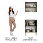Kit com armário aéreo e balcão 64cm emilly madesa