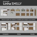Kit com armário aéreo e balcão 64cm emilly madesa