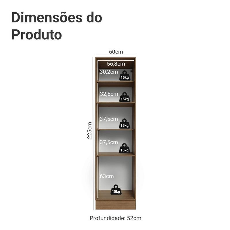 Paneleiro 60 cm 3 portas  vik madesa