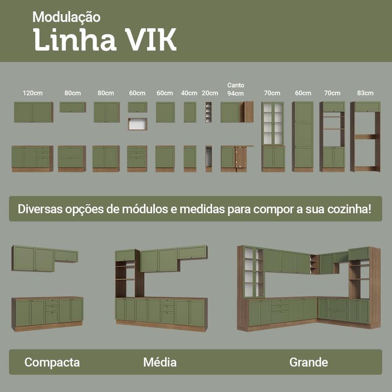 Paneleiro 60 cm 3 portas  vik madesa