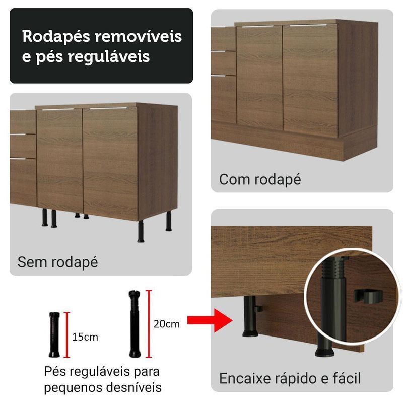 Kit balcão + cristaleira 70cm stella madesa 01