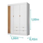 Jogo De Quarto Infantil Ayla Com Guarda Roupa E Berço Branco Acetinado - Phoenix Baby Branco Acetinado