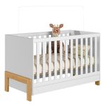 Jogo De Quarto Infantil Ayla Com Guarda Roupa E Berço Branco Acetinado - Phoenix Baby Branco Acetinado