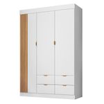 Jogo De Quarto Infantil Ayla Com Guarda Roupa E Berço Branco Acetinado - Phoenix Baby Branco Acetinado