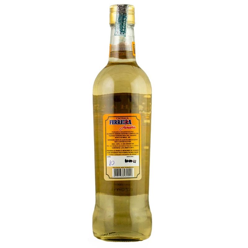 Cachaça ferreira januária amburana ouro 670ml