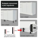 Kit balcão + cristaleira 70cm branco stella madesa 01