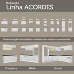 Kit com 2 balcões de cozinha madesa acordes 100% mdf (sem tampo e pia) frentes branco brilho