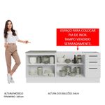 Kit com 2 balcões de cozinha madesa agata 3 gavetas 4 portas (sem tampo e pia) - branco