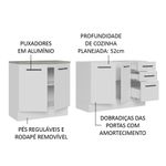 Kit com 2 balcões de cozinha madesa agata 3 gavetas 4 portas (sem tampo e pia) - branco