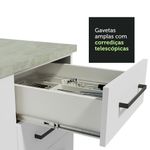 Kit com 2 balcões de cozinha madesa agata 3 gavetas 4 portas (sem tampo e pia) - branco