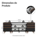 Kit com três balcões de cozinha 2 portas 6 gavetas (com tampo) preto reims madesa