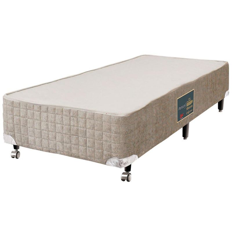 Base box para colchão de solteiro castor premium tecnopedic 39x88x188 cm – bege/branco