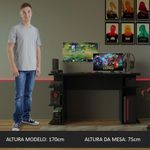 Mesa para computador escrivaninha gamer 9409 madesa - preto