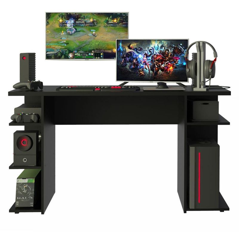 Mesa para computador escrivaninha gamer 9409 madesa - preto