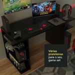 Mesa para computador escrivaninha gamer 9409 madesa - preto