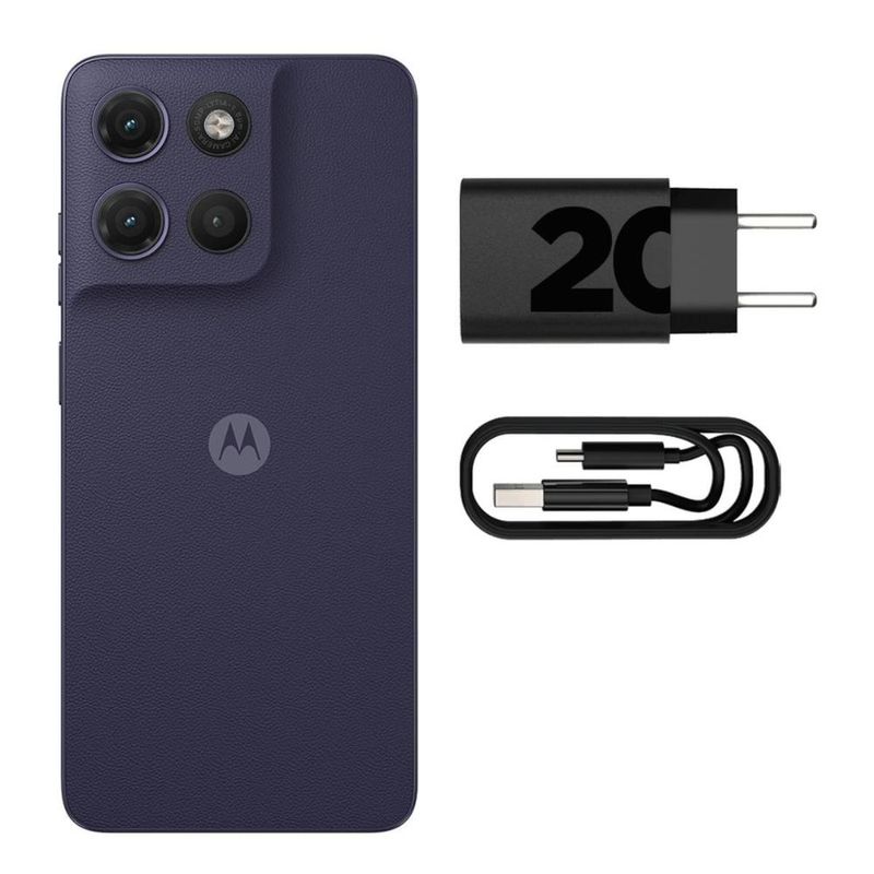 Smartphone motorola moto g17 tela 6,7” 256gb 4g câmera 50mp evening blue