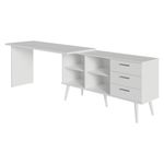 Mesa de estudos em l 3 gavetas branco lisboa madesa