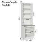 Kit balcão + cristaleira 70cm lux madesa 01