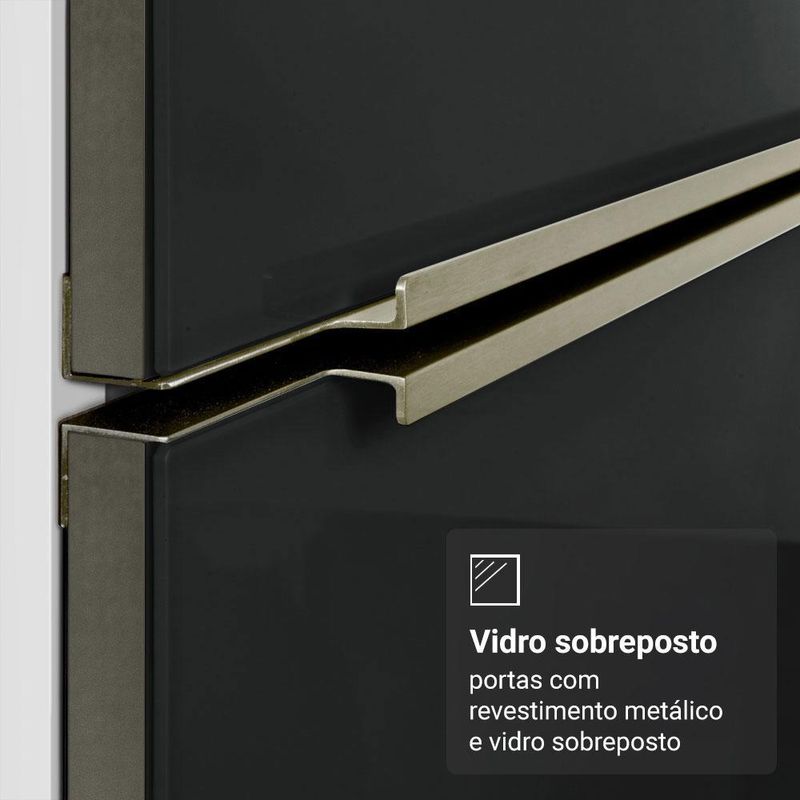 Kit balcão + cristaleira 70cm lux madesa 01