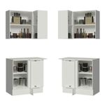 Kit armário de cozinha de canto 100% mdf 2 portas e nicho branco smart madesa
