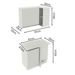 Kit armário de cozinha de canto 100% mdf 2 portas e nicho branco smart madesa