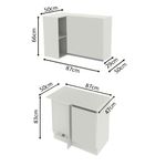 Kit armário de cozinha de canto 100% mdf 2 portas e nicho branco smart madesa