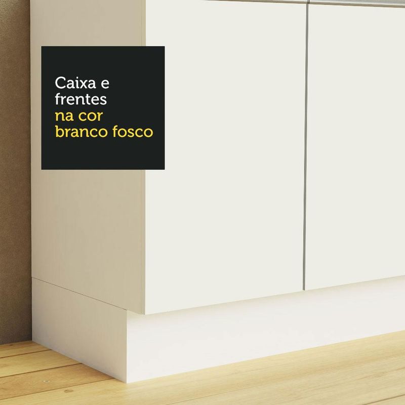 Kit armário de cozinha de canto 100% mdf 2 portas e nicho branco smart madesa