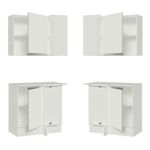 Kit armário de cozinha de canto 100% mdf 2 portas e nicho branco smart madesa