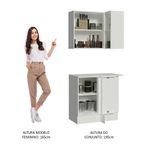 Kit armário de cozinha de canto 100% mdf 2 portas e nicho branco smart madesa