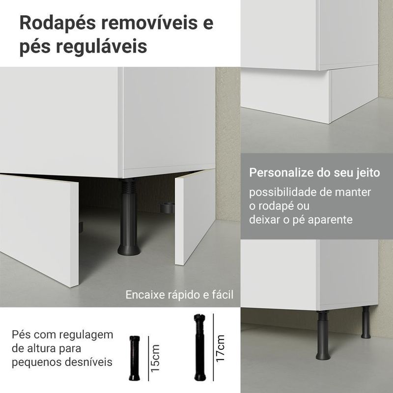 Kit balcão + cristaleira 60 cm smart 100% mdf madesa