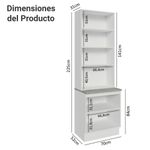Kit balcão + cristaleira 70cm branco glamy madesa 01