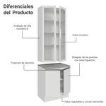 Kit balcão + cristaleira 70cm branco glamy madesa 01