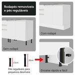 Kit balcão + cristaleira 70cm branco glamy madesa 01