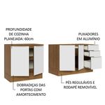 Kit com 2 balcões de cozinha madesa lux 4 portas 3 gavetas (sem tampo e pia) rustic/branco veludo