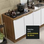 Kit com 2 balcões de cozinha madesa lux 4 portas 3 gavetas (sem tampo e pia) rustic/branco veludo