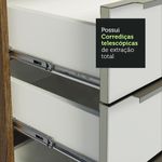 Kit com 2 balcões de cozinha madesa lux 4 portas 3 gavetas (sem tampo e pia) rustic/branco veludo