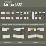 Kit com 2 balcões de cozinha madesa lux 4 portas 3 gavetas (sem tampo e pia) rustic/branco veludo