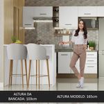 Ilha de cozinha com bancada e balcão 120 cm branco agata madesa