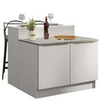 Ilha de cozinha com bancada e balcão 120 cm branco lux madesa
