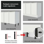 Ilha de cozinha com bancada e balcão 120 cm branco lux madesa