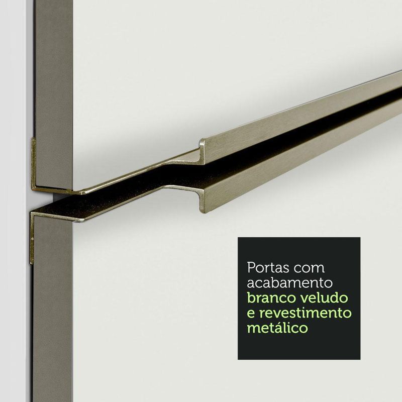 Ilha de cozinha com bancada e balcão 120 cm branco lux madesa