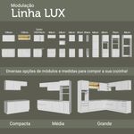 Ilha de cozinha com bancada e balcão 120 cm branco lux madesa