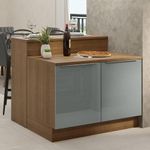 Ilha de cozinha com bancada e balcão 120 cm lux madesa