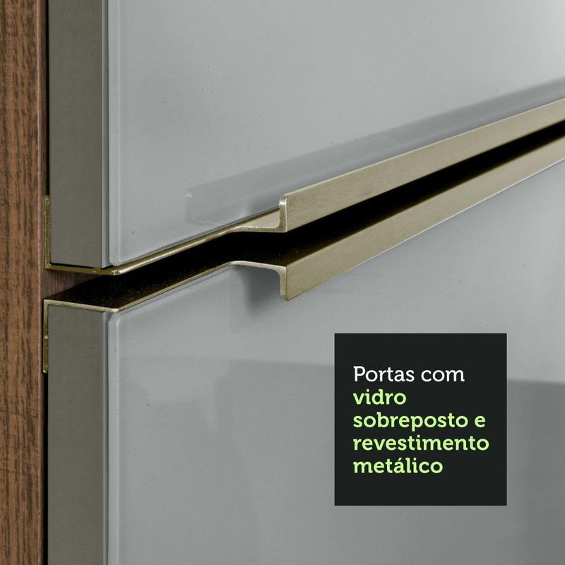 Ilha de cozinha com bancada e balcão 120 cm lux madesa