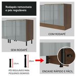 Ilha de cozinha com bancada e balcão 120 cm lux madesa
