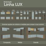 Ilha de cozinha com bancada e balcão 120 cm lux madesa