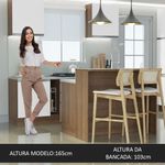 Ilha de cozinha com bancada e balcão 120 cm glamy madesa