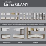 Ilha de cozinha com bancada e balcão 120 cm glamy madesa